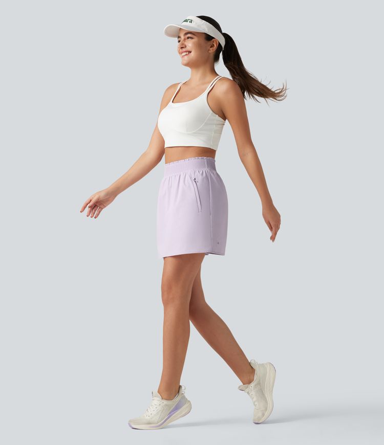 High Waisted 2-in-1 Mini Tennis Skirt with Pockets