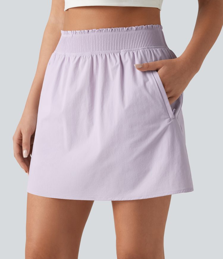 High Waisted 2-in-1 Mini Tennis Skirt with Pockets