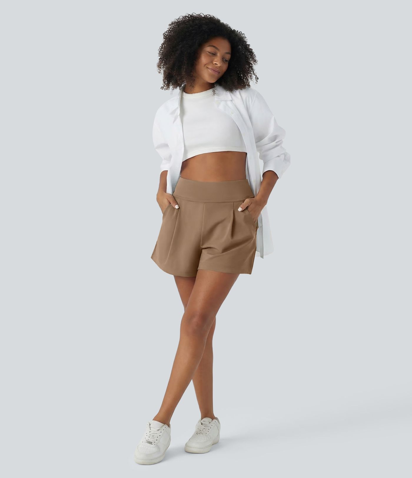 Short de travail large taille haute DayStretch avec poches
