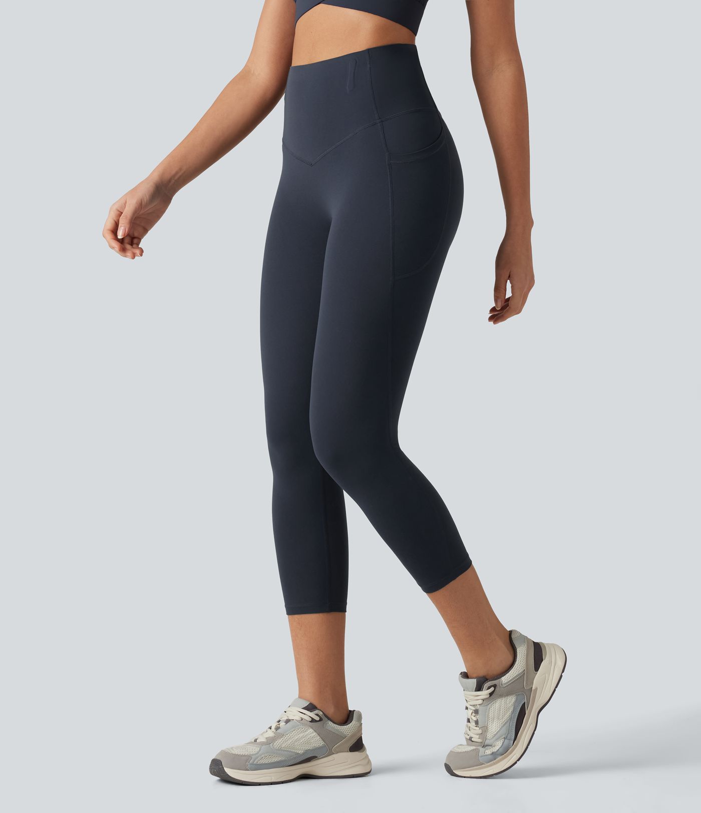 Halara UltraSculpt™ High Waisted Anti-Roll Tummy Control Shaping Workout Capri Leggings with Pockets Halara UltraSculpt™ High Waisted Anti-Roll Tummy Control Shaping Workout Capri Leggings with Pockets