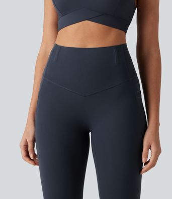 Halara UltraSculpt™ High Waisted Anti-Roll Tummy Control Shaping Yoga Capri Leggings with Pockets