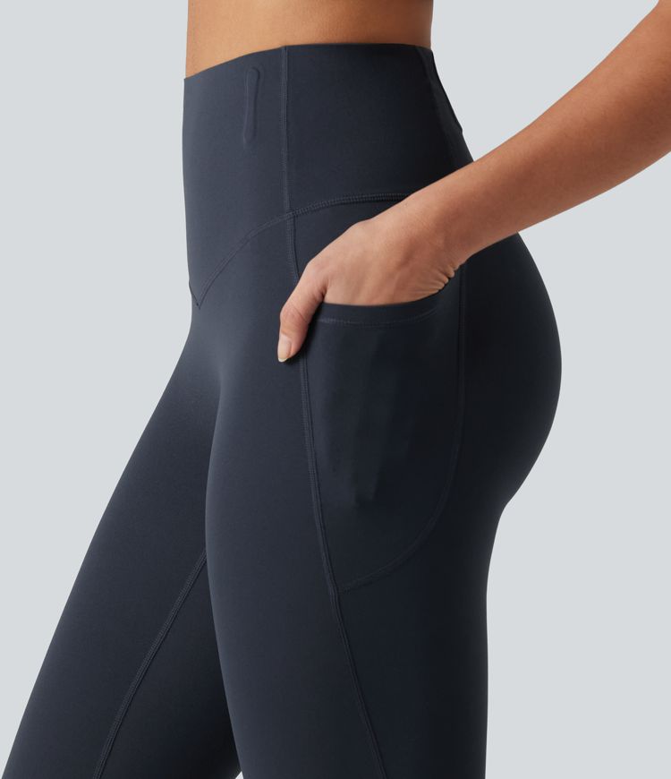 Halara UltraSculpt™ High Waisted Anti-Roll Tummy Control Shaping Yoga Capri Leggings with Pockets