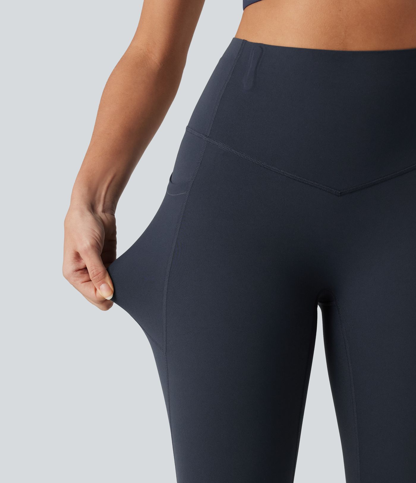 Halara UltraSculpt™ High Waisted Anti-Roll Tummy Control Shaping Yoga Capri Leggings with Pockets
