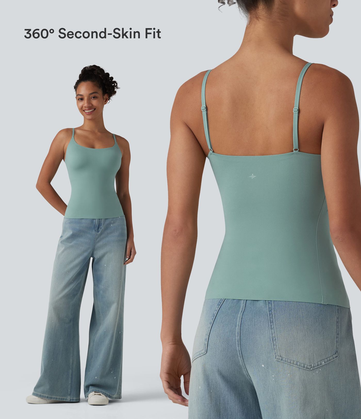 Scoop Neck Built-in Bra Casual Tank Top B-E Cups