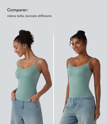 Débardeur décontracté à col rond et soutien-gorge intégré, bonnets BE