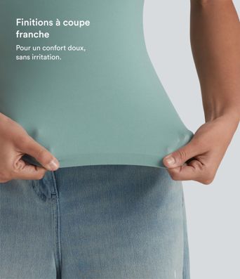 Débardeur décontracté à col rond et soutien-gorge intégré, bonnets BE