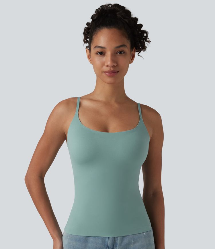 Débardeur décontracté à col rond et soutien-gorge intégré, bonnets BE