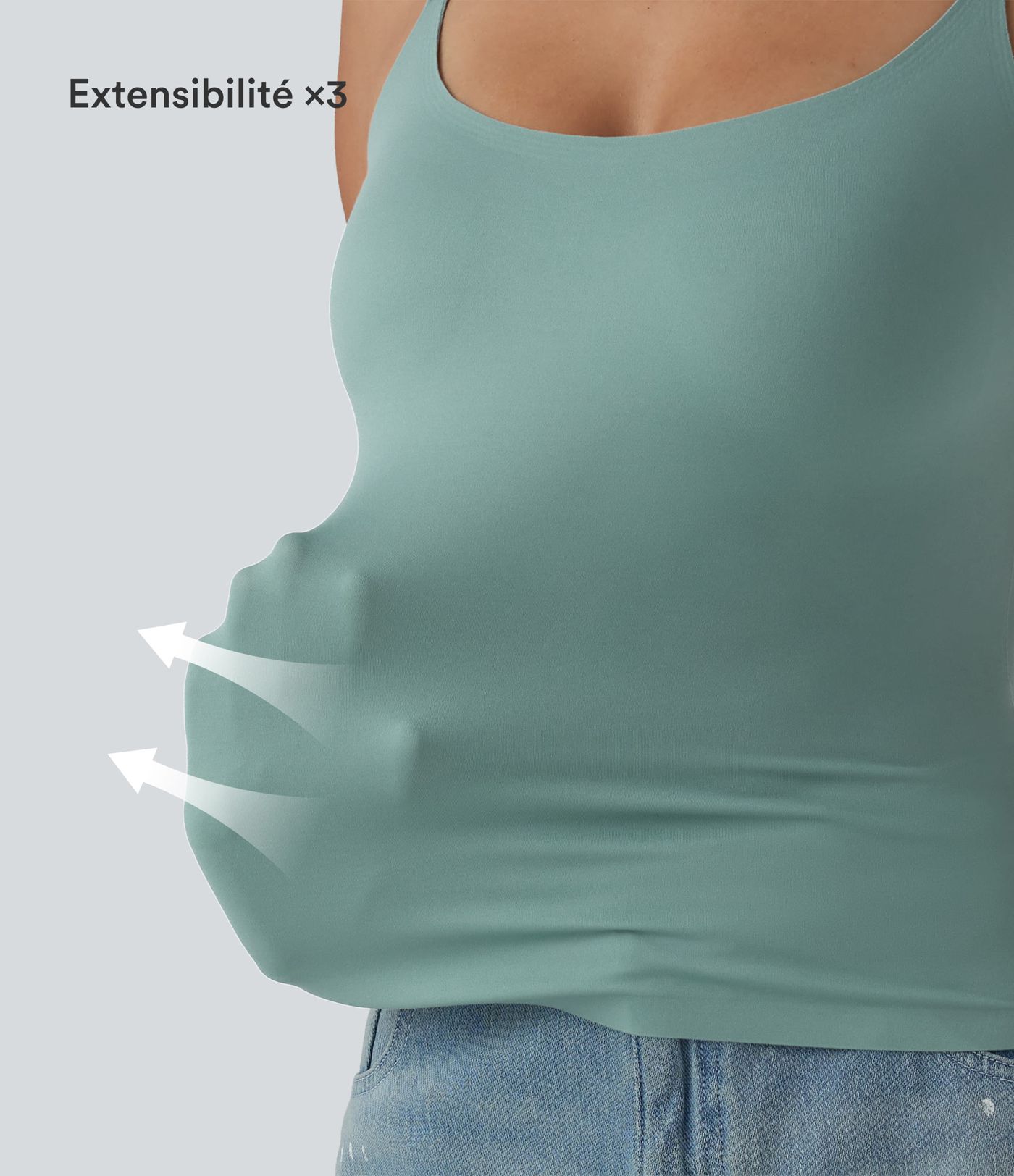 Débardeur décontracté à col rond et soutien-gorge intégré, bonnets BE