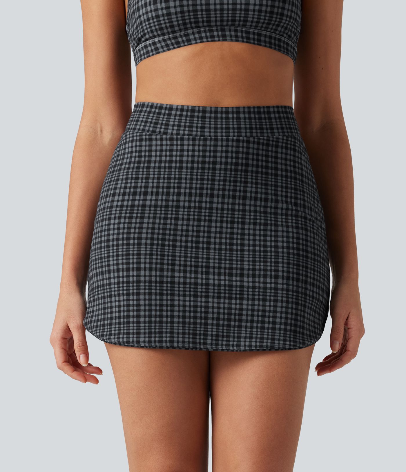 Halara UltraSculpt™ Check Plaid Print High Waisted 2-in-1 Mini Golf Skirt with Pocket