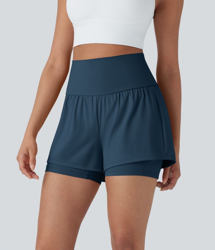 Short de yoga 2-en-1 Softlyzero™ Airy super taille haute toucher frais 12,5 cm avec poches Short de yoga 2-en-1 Softlyzero™ Airy super taille haute toucher frais 12,5 cm avec poches