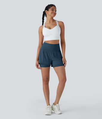 Short de yoga 2-en-1 Softlyzero™ Airy super taille haute toucher frais 12,5 cm avec poches Short de yoga 2-en-1 Softlyzero™ Airy super taille haute toucher frais 12,5 cm avec poches