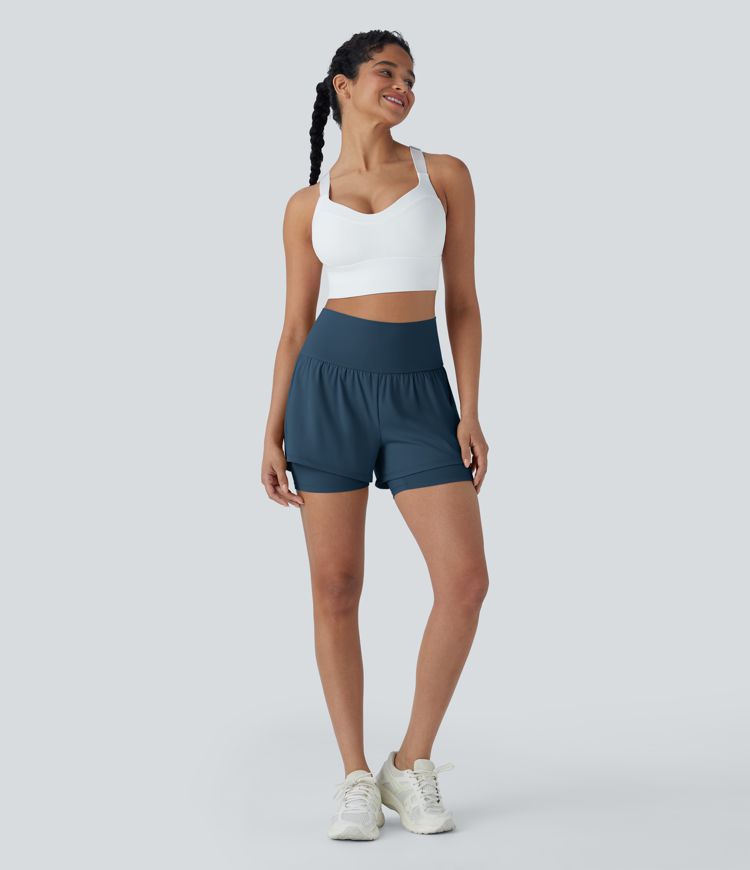 Short de yoga 2-en-1 Softlyzero™ Airy super taille haute toucher frais 12,5 cm avec poches Short de yoga 2-en-1 Softlyzero™ Airy super taille haute toucher frais 12,5 cm avec poches
