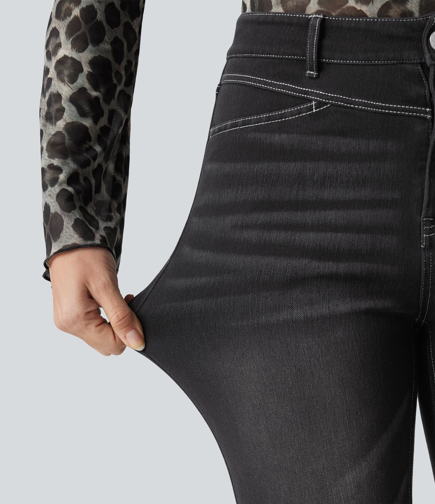 Halara Flex™ High Waisted Split Capri Casual Slim Jeans with Pockets