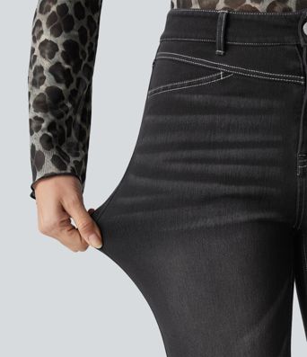 Halara Flex™ High Waisted Split Capri Casual Slim Jeans with Pockets