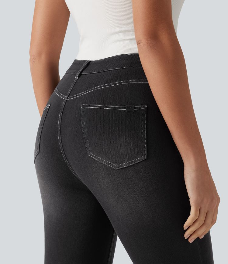 Halara Flex™ High Waisted Split Capri Casual Slim Jeans with Pockets