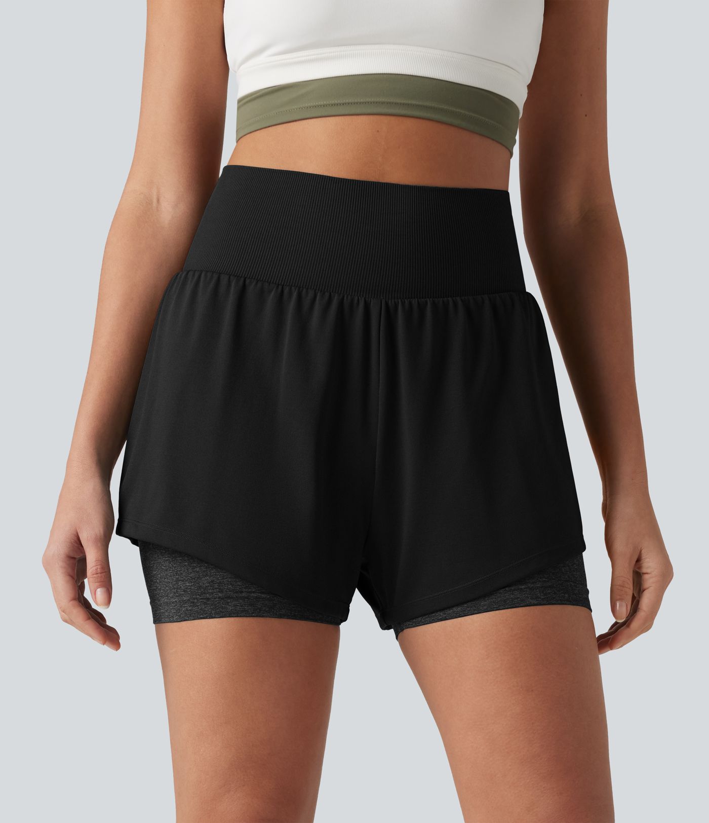 OneForm Seamless Flow High Waisted 2-in-1 Running Shorts 4'' with Pocket OneForm Seamless Flow High Waisted 2-in-1 Running Shorts 4'' with Pocket