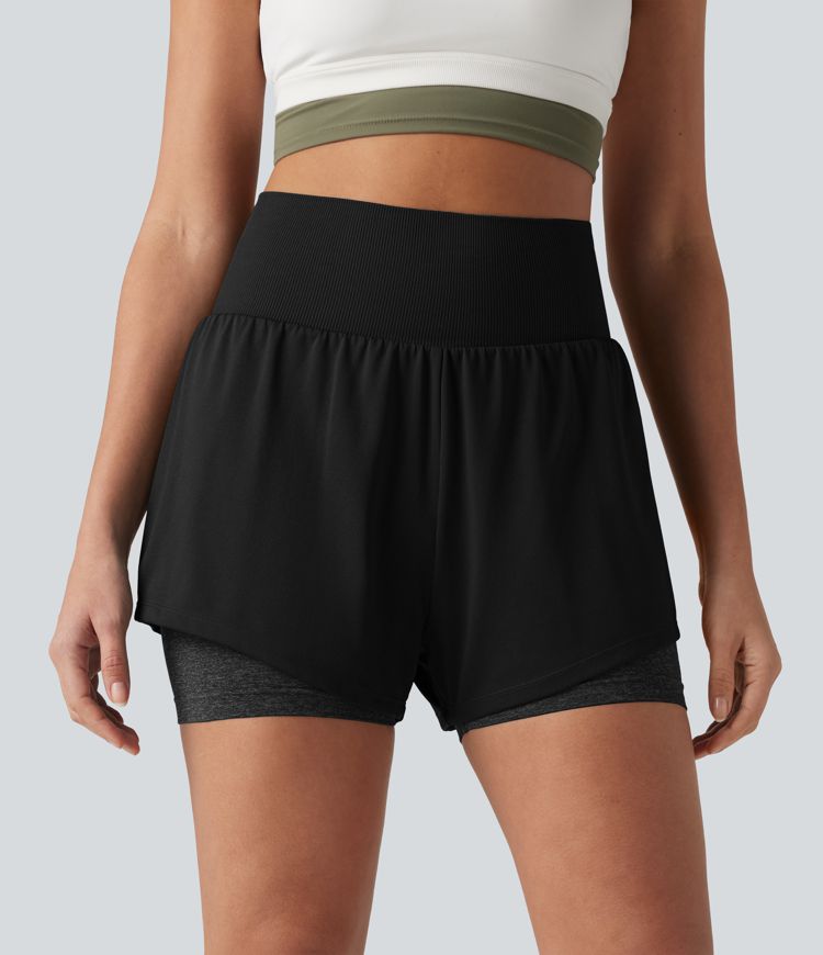 OneForm Seamless Flow High Waisted 2-in-1 Running Shorts 4'' with Pocket OneForm Seamless Flow High Waisted 2-in-1 Running Shorts 4'' with Pocket