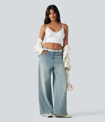 OneForm Seamless Flow Low Support Contrast Lace Casual Sports Bra