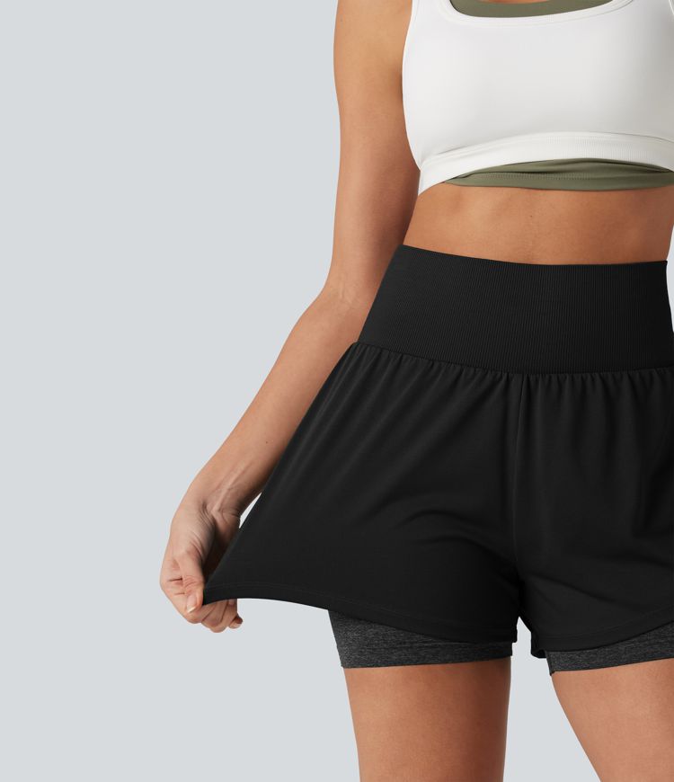 OneForm Seamless Flow High Waisted 2-in-1 Running Shorts 4'' with Pocket OneForm Seamless Flow High Waisted 2-in-1 Running Shorts 4'' with Pocket