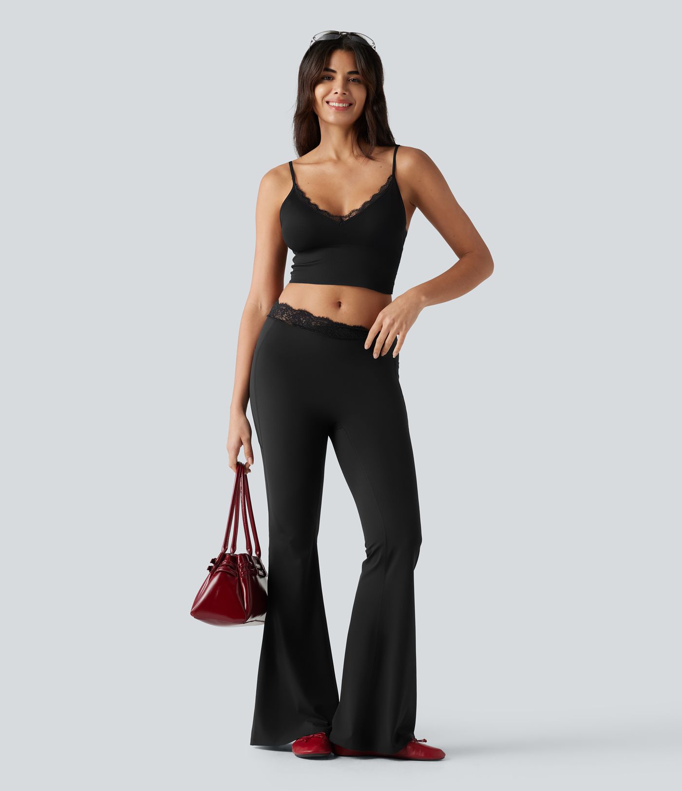 OneForm Seamless Flow Low Support Contrast Lace Casual Sports Bra