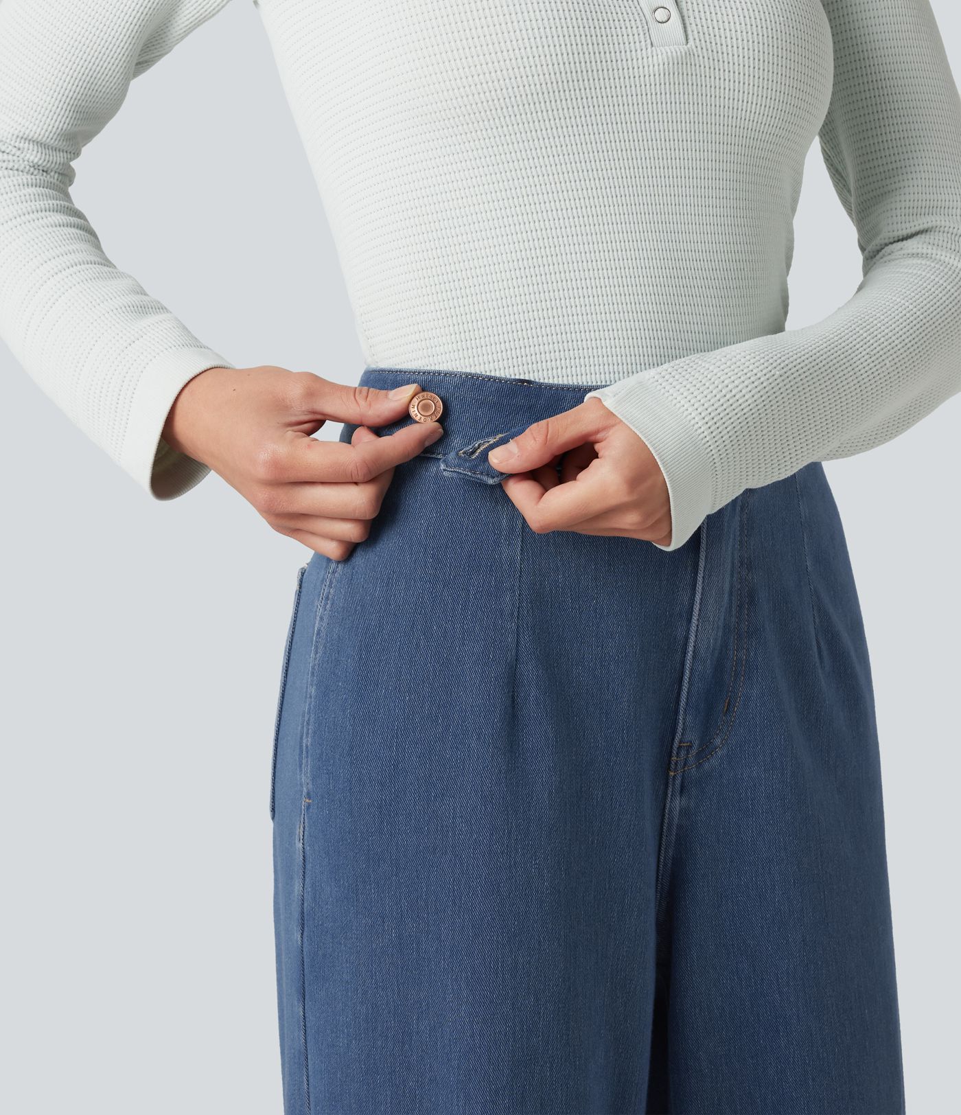 Halara Flex™ - Lässige Jeans mit hohem Bund, mehreren Taschen und geradem Bein