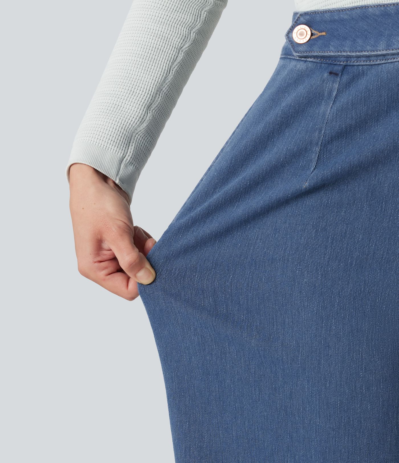 Halara Flex™ - Lässige Jeans mit hohem Bund, mehreren Taschen und geradem Bein