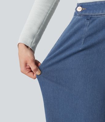 Halara Flex™ - Lässige Jeans mit hohem Bund, mehreren Taschen und geradem Bein