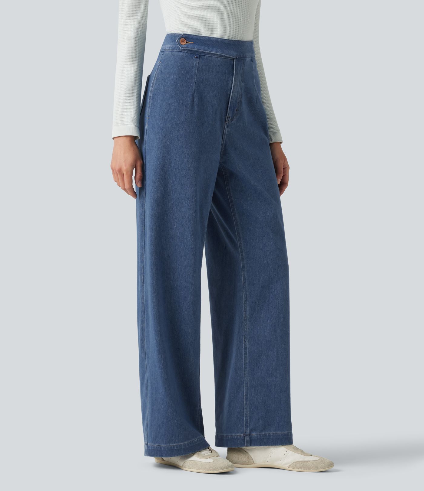 Halara Flex™ - Lässige Jeans mit hohem Bund, mehreren Taschen und geradem Bein