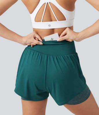 OneForm Seamless Flow High Waisted 2-in-1 Running Shorts 4'' with Pocket