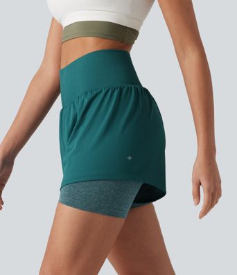 OneForm Seamless Flow High Waisted 2-in-1 Running Shorts 4'' with Pocket
