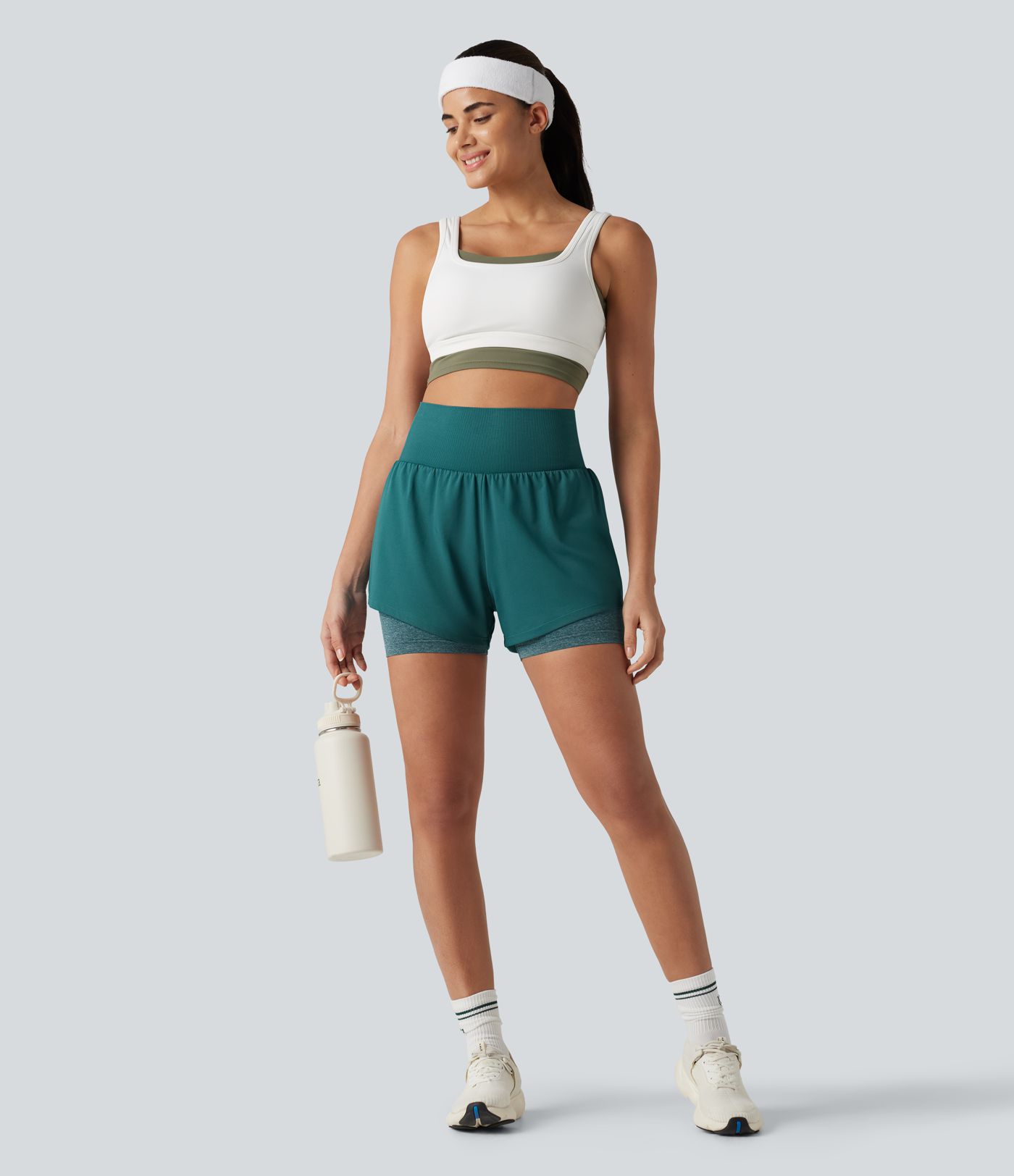 OneForm Seamless Flow High Waisted 2-in-1 Running Shorts 4'' with Pocket