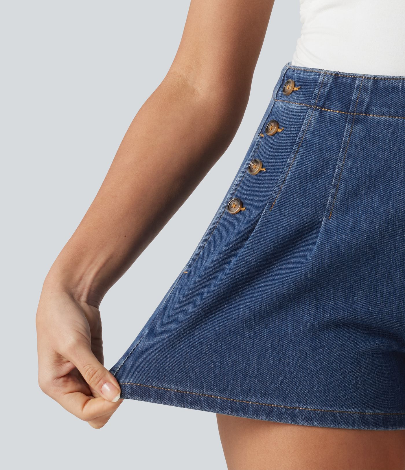 Halara Flex™ High Waisted Denim Casual Shorts 3'' with Pockets Halara Flex™ High Waisted Denim Casual Shorts 3'' with Pockets