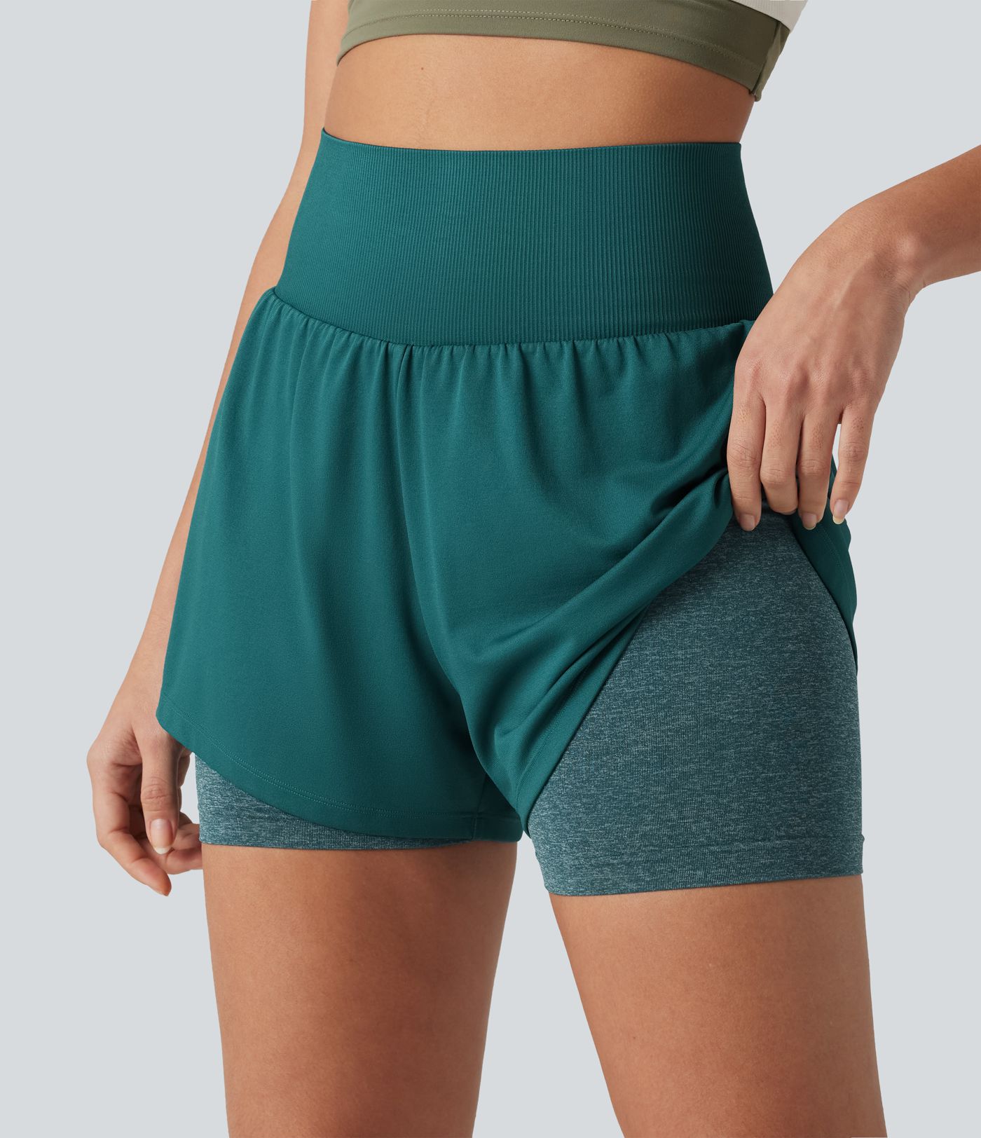 OneForm Seamless Flow High Waisted 2-in-1 Running Shorts 4'' with Pocket
