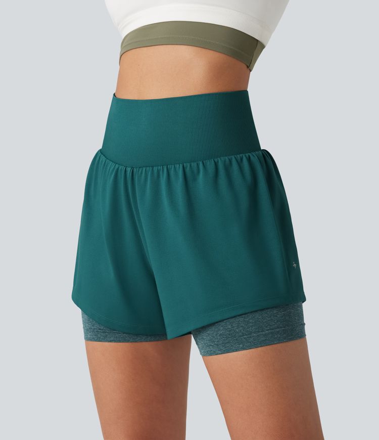 OneForm Seamless Flow High Waisted 2-in-1 Running Shorts 4'' with Pocket