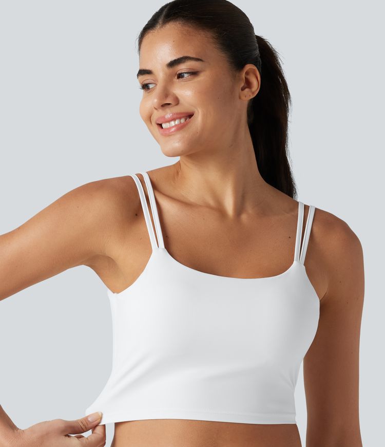 Halara UltraSculpt™ Débardeur yoga court à bretelles doubles, dos nu torsadé
