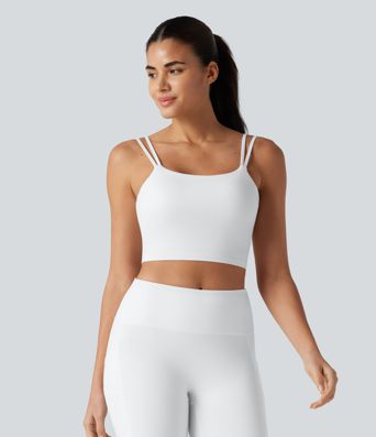 Halara UltraSculpt™ Débardeur yoga court à bretelles doubles, dos nu torsadé