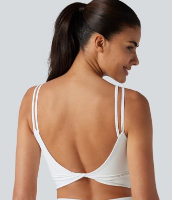 Halara UltraSculpt™ Débardeur yoga court à bretelles doubles, dos nu torsadé