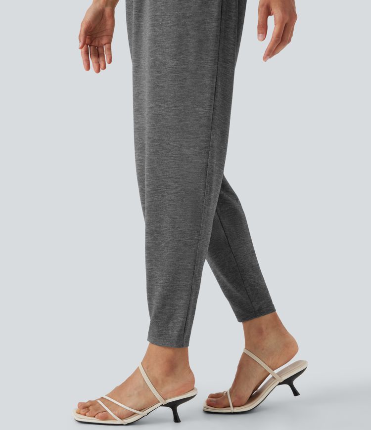 U Neck Harem Casual Jumpsuit with Pockets-Easy Peezy Edition E-G Cups