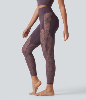 Halara UltraSculpt™ High Waisted Tummy Control Contrast Lace Yoga 7/8 Leggings with Pocket Halara UltraSculpt™ High Waisted Tummy Control Contrast Lace Yoga 7/8 Leggings with Pocket