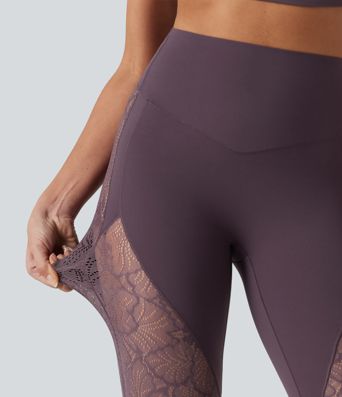 Halara UltraSculpt™ High Waisted Tummy Control Contrast Lace Yoga 7/8 Leggings with Pocket Halara UltraSculpt™ High Waisted Tummy Control Contrast Lace Yoga 7/8 Leggings with Pocket