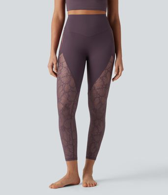Halara UltraSculpt™ High Waisted Tummy Control Contrast Lace Yoga 7/8 Leggings with Pocket Halara UltraSculpt™ High Waisted Tummy Control Contrast Lace Yoga 7/8 Leggings with Pocket