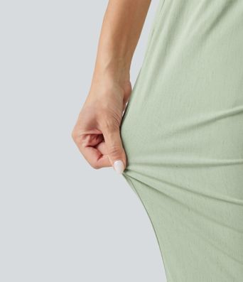 Mid Rise Drawstring Casual Stretch Linen Slim Pants with Pockets