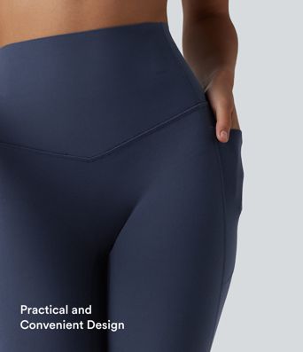 Halara UltraSculpt™ High Waisted Anti-Roll Tummy Control Shaping Yoga 7/8 Leggings with Pockets