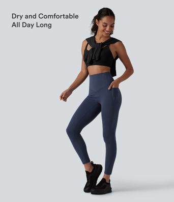 Halara UltraSculpt™ High Waisted Anti-Roll Tummy Control Shaping Yoga 7/8 Leggings with Pockets
