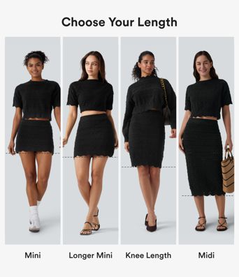 High Waisted 2-in-1 Open Knit Knee Length Casual Sweater Skirt with Pockets High Waisted 2-in-1 Open Knit Knee Length Casual Sweater Skirt with Pockets