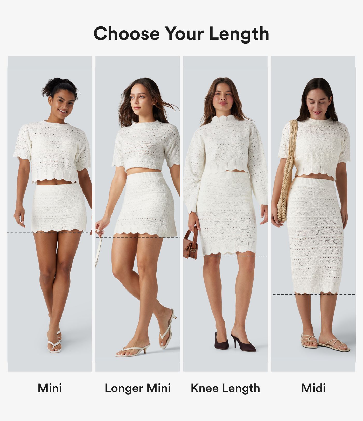High Waisted 2-in-1 Open Knit Midi Jumper Skirt with Pockets