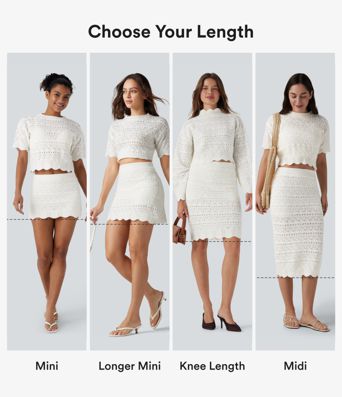 High Waisted 2-in-1 Open Knit Midi Jumper Skirt with Pockets
