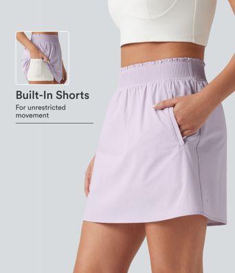 High Waisted 2-in-1 Mini Tennis Skirt with Pockets