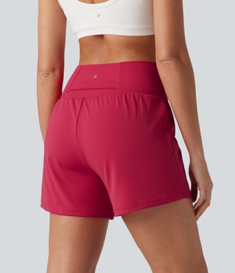 Short de yoga SoftlyZero™ Airy croisé taille haute 2 en 1 toucher frais 12,5 cm avec poches