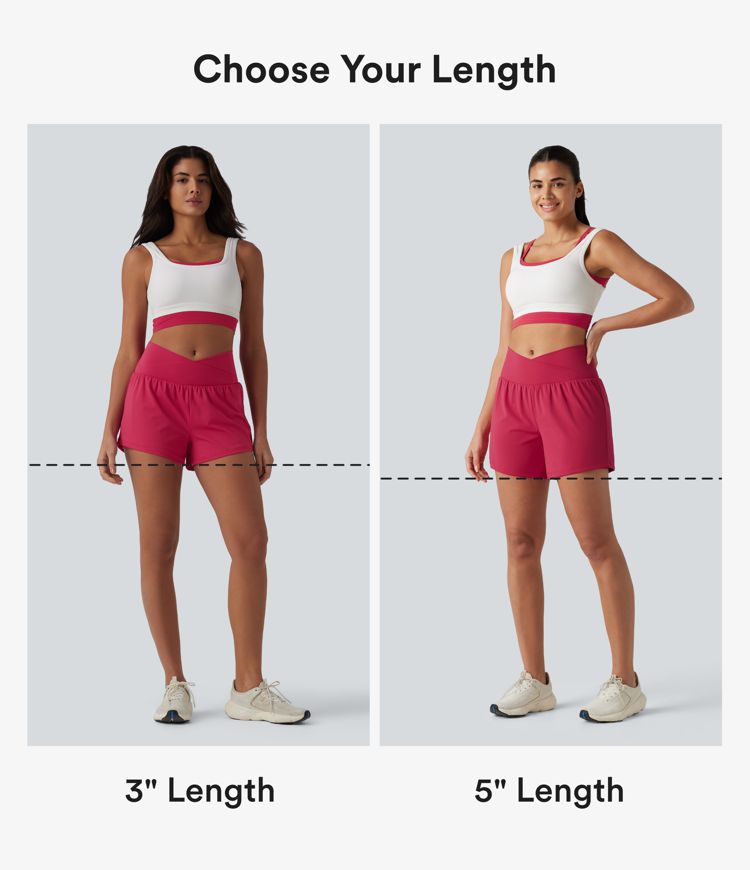 Short de yoga SoftlyZero™ Airy croisé taille haute 2 en 1 toucher frais 12,5 cm avec poches